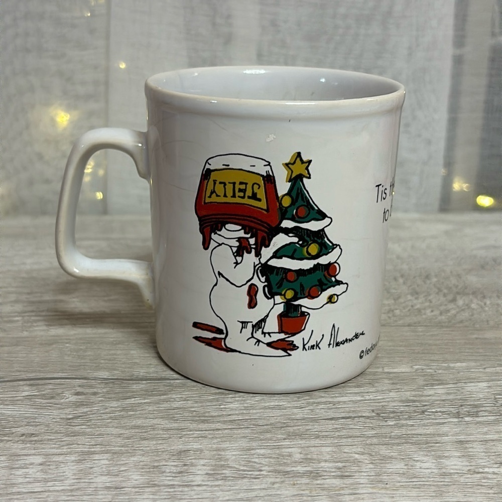 Vintage Kiln Craft Mug Fedora Friend 1979 Kirk Alexander Christmas
